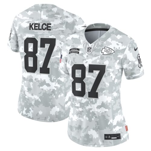 68615607579ab_1 Women's Kansas City Chiefs #87 Travis Kelce Arctic Camo 2024 Salute to Service Limited Jersey