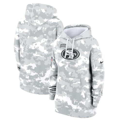 6861560e1e828_1 Women's San Francisco 49ers Arctic Camo 2024 Salute To Service Club Fleece Pullover Hoodie