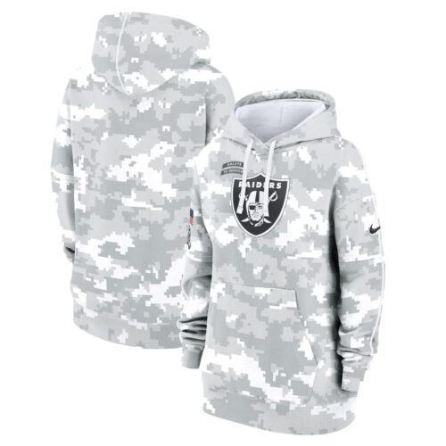 6861562076ddc_1 Women's Las Vegas Raiders Arctic Camo 2024 Salute To Service Club Fleece Pullover Hoodie