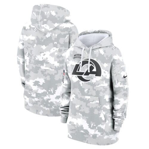 686156608b1d5_1 Women's Los Angeles Rams Arctic Camo 2024 Salute To Service Club Fleece Pullover Hoodie