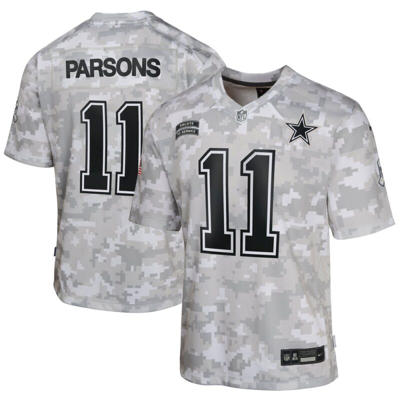 6861566e62156_1 Youth Dallas Cowboys Micah Parsons Arctic Camo 2024 Salute to Service Game Jersey