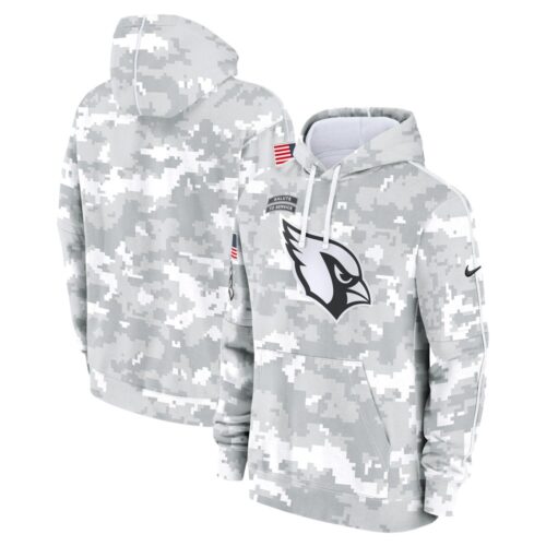 6861569761f71_1 Youth Arizona Cardinals White/Gray 2024 Salute To Service Pullover Hoodie