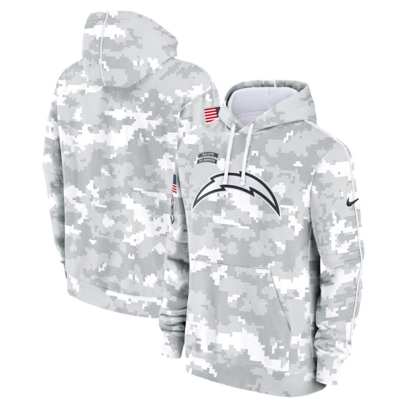 6861569a278ef_1 Youth Los Angeles Chargers White/Gray 2024 Salute To Service Pullover Hoodie