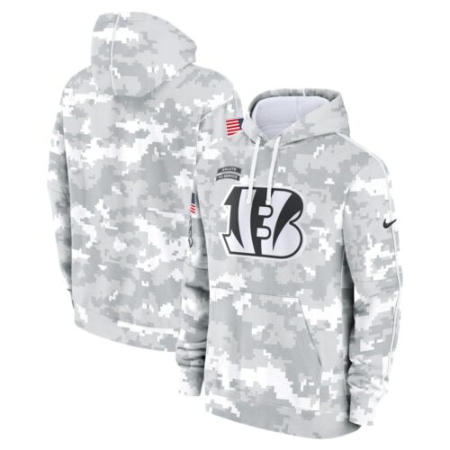 686156bf76865_1 Youth Cincinnati Bengals White/Gray 2024 Salute To Service Pullover Hoodie
