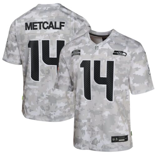 686156c4b7eda_1 Youth Seattle Seahawks DK Metcalf Arctic Camo 2024 Salute to Service Game Jersey