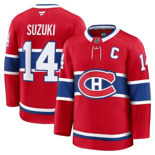 686156c4dc18b_1 Men's Montreal Canadiens #14 Nick Suzuki Red Home Premium Jersey