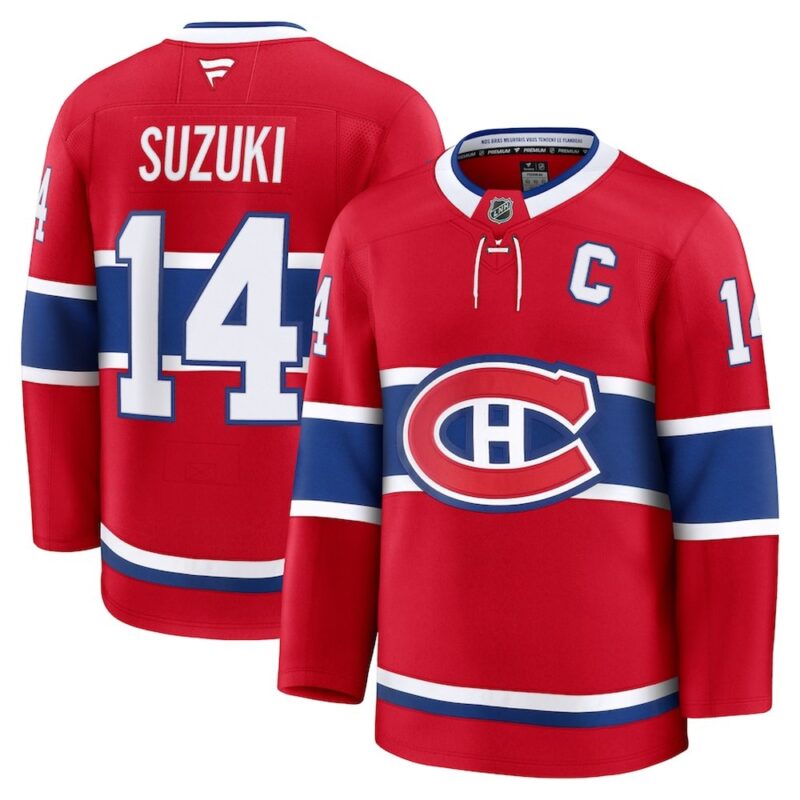 686156c4dc18b_1 Men's Montreal Canadiens #14 Nick Suzuki Red Home Premium Jersey