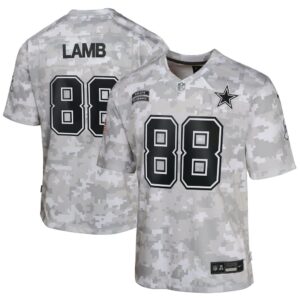686156d3daa17_1 Youth Dallas Cowboys CeeDee Lamb Arctic Camo 2024 Salute to Service Game Jersey