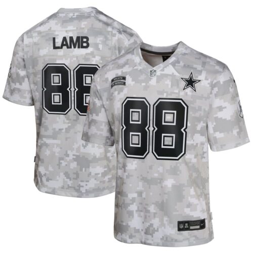 686156d3daa17_1 Youth Dallas Cowboys CeeDee Lamb Arctic Camo 2024 Salute to Service Game Jersey