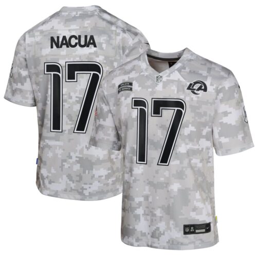 686156db88e90_1 Youth Los Angeles Rams Puka Nacua Arctic Camo 2024 Salute to Service Game Jersey