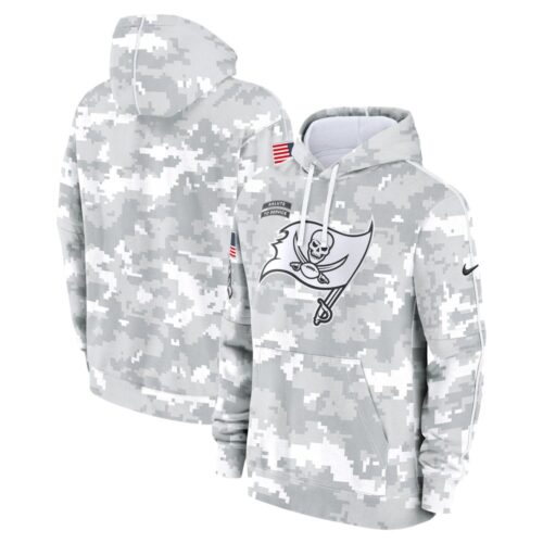 686156ee7bfaf_1 Youth Tampa Bay Buccaneers White/Gray 2024 Salute To Service Pullover Hoodie