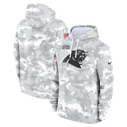 686156f486f61_1 Youth Carolina Panthers White/Gray 2024 Salute To Service Pullover Hoodie