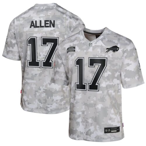 6861570eb7a91_1 Youth Buffalo Bills Josh Allen Arctic Camo 2024 Salute to Service Game Jersey