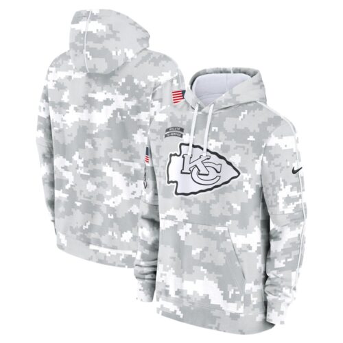 6861571a1e9ec_1 Youth Kansas City Chiefs White/Gray 2024 Salute To Service Pullover Hoodie