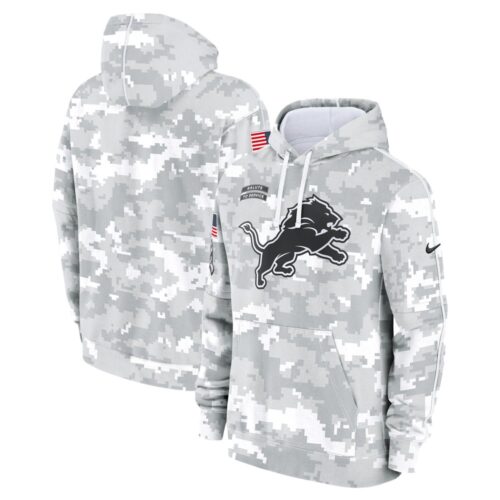 6861572225c3e_1 Youth Detroit Lions White/Gray 2024 Salute To Service Pullover Hoodie