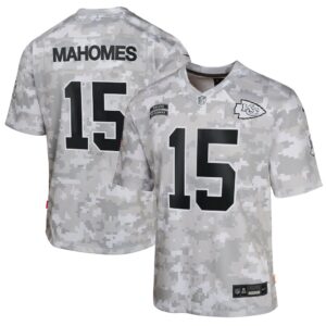 6861572a03618_1 Youth Kansas City Chiefs #15 Patrick Mahomes Arctic Camo 2024 Salute to Service Game Jersey