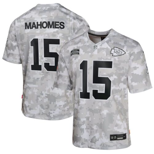 6861572a03618_1 Youth Kansas City Chiefs #15 Patrick Mahomes Arctic Camo 2024 Salute to Service Game Jersey