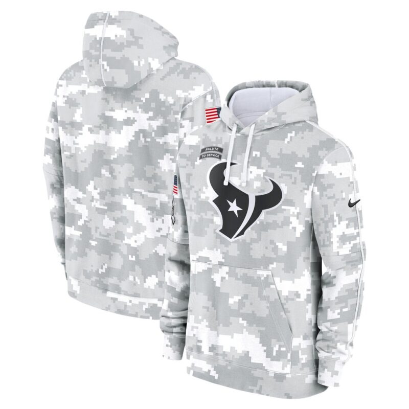 6861575ece19b_1 Youth Houston Texans White/Gray 2024 Salute To Service Pullover Hoodie