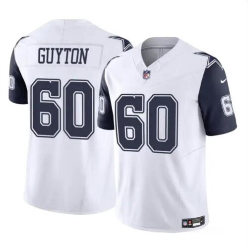 686157d0b616f_1 Youth Dallas Cowboys #60 Tyler Guyton White 2024 Draft F.U.S.E Color Rush Limited Stitched Football Jersey