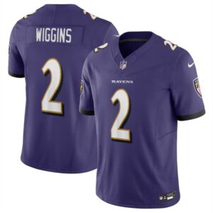686157efc0d6a_1 Youth Baltimore Ravens #2 Nate Wiggins Purple 2024 Draft F.U.S.E Vapor Limited Football Jersey