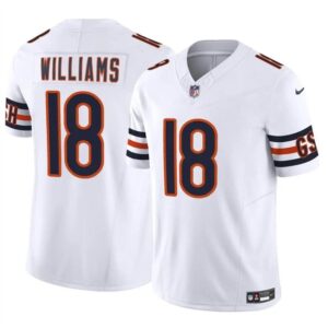 686157fbb8ec4_1 Youth Chicago Bears #18 Caleb Williams White 2024 Draft F.U.S.E Vapor Stitched Football Jersey