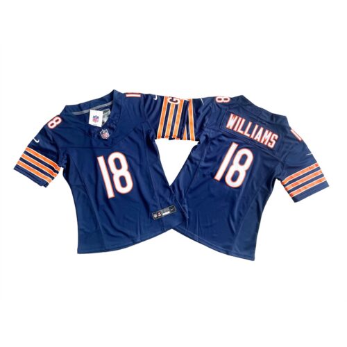 6861580f58827_1 Women's Chicago Bears #18 Caleb Williams Navy 2024 Draft F.U.S.E Vapor Stitched Jersey(Run Small)
