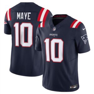 6861583941516_1 Men's New England Patriots #10 Drake Maye Navy 2024 Draft F.U.S.E. Vapor Limited Stitched Football Jersey