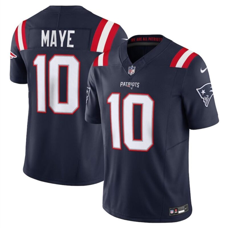 6861583941516_1 Men's New England Patriots #10 Drake Maye Navy 2024 Draft F.U.S.E. Vapor Limited Stitched Football Jersey