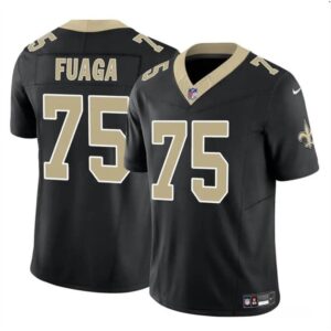 68615841afd4f_1 Men's New Orleans Saints #75 Taliese Fuaga Black 2024 Draft F.U.S.E Vapor Limited Stitched Football Jersey