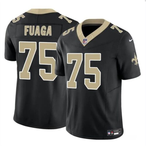 68615841afd4f_1 Men's New Orleans Saints #75 Taliese Fuaga Black 2024 Draft F.U.S.E Vapor Limited Stitched Football Jersey