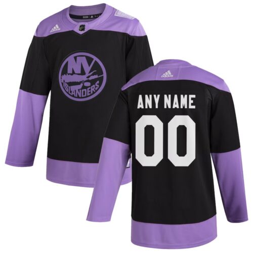 68615841bfb52_1 Men's New York Islanders Black Hockey Fights Cancer Custom Practice NHL Jersey