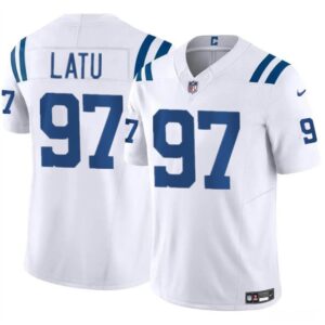 6861585666f9b_1 Men's Indianapolis Colts #97 Laiatu Latu White 2024 Draft F.U.S.E. Vapor Limited Stitched Football Jersey