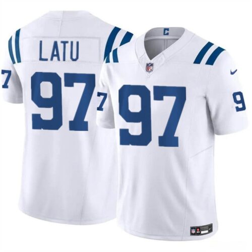6861585666f9b_1 Men's Indianapolis Colts #97 Laiatu Latu White 2024 Draft F.U.S.E. Vapor Limited Stitched Football Jersey
