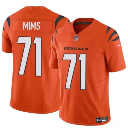 6861587de1592_1 Men's Cincinnati Bengals #71 Amarius Mims Orange 2024 Draft F.U.S.E Vapor Untouchable Limited Stitched Jersey
