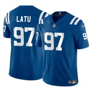 686158a9e9292_1 Men's Indianapolis Colts #97 Laiatu Latu Blue 2024 Draft F.U.S.E. Vapor Limited Stitched Football Jersey