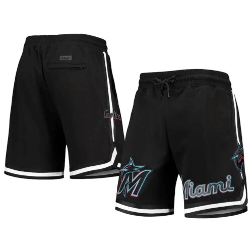 686158bb5bc87_1 Miami Marlins Black Shorts