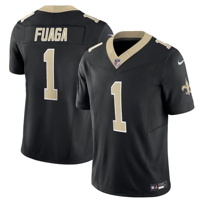 686158f76b9bc_1 Men's New Orleans Saints Taliese Fuaga Black 2024 NFL Draft First Round Pick Player F.U.S.E. Vapor Untouchable Limited Stitched Football Jersey
