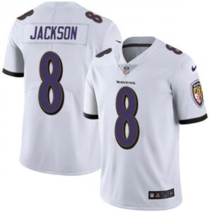 686159bda8571_1 Youth Baltimore Ravens #8 Lamar Jackson White Vapor Untouchable NFL Jersey