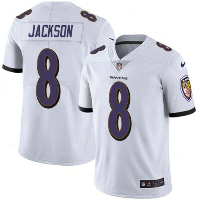 686159bda8571_1 Youth Baltimore Ravens #8 Lamar Jackson White Vapor Untouchable NFL Jersey