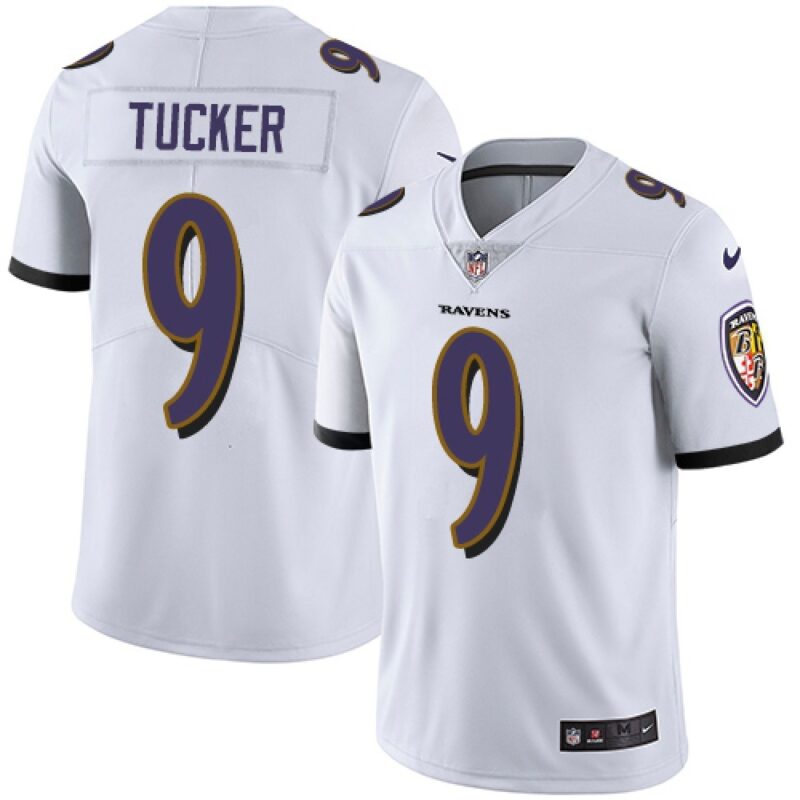 686159c5e0f0e_1 Men's Baltimore Ravens #9 Justin Tucker White NFL Vapor Untouchable Limited Jersey