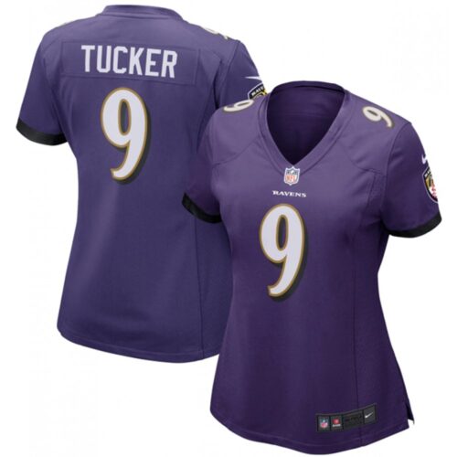 686159cb587bb_1 Women's Baltimore Ravens #9 Justin Tucker Purple Vapor Untouchable Limited NFL Jersey