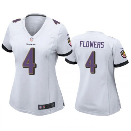 686159d641c38_1 Women's Baltimore Ravens #4 Zay Flowers White Football Jersey(Run Small)