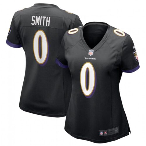 686159e1681ef_1 Women's Baltimore Ravens #0 Roquan Smith Black Football Jersey(Run Small)