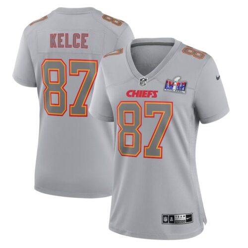 68615a28eb351_1 Women's Kansas City Chiefs #87 Travis Kelce Gray Super Bowl LVIII Atmosphere Fashion Game Jersey