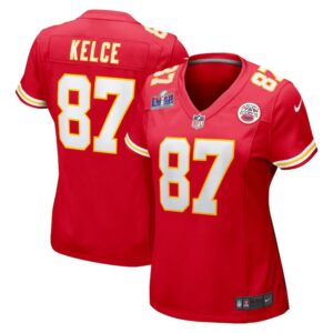 68615a3eb55ea_1 Women's Kansas City Chiefs #87 Travis Kelce Red Super Bowl LVIII Game Jersey