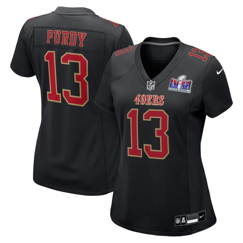 68615a44ee972_1 Women's San Francisco 49ers #13 Brock Purdy Black Super Bowl LVIII Carbon Fashion Game Player Jersey