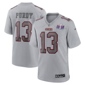 68615a4a54519_1 Men's San Francisco 49ers #13 Brock Purdy Gray Super Bowl LVIII Atmosphere Fashion Game Jersey