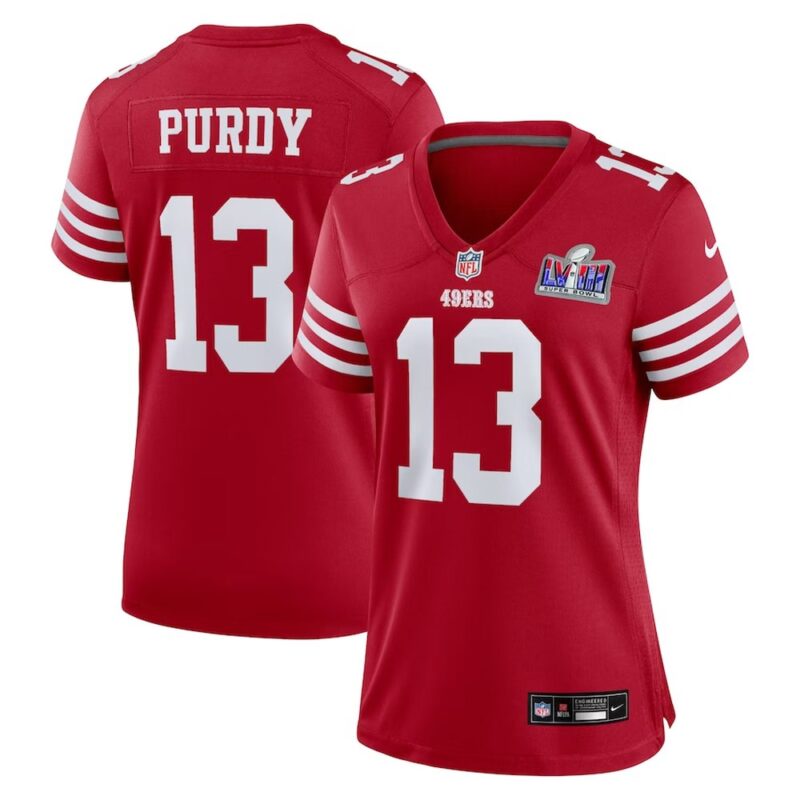 68615a5c3f834_1 Women's San Francisco 49ers #13 Brock Purdy Scarlet Super Bowl LVIII Game Jersey