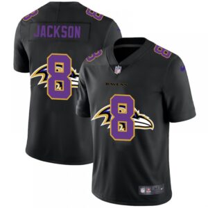68615ad101bbe_1 Men's Baltimore Ravens #8 Lamar Jackson 2020 Black Shadow Logo Limited Stitched Jersey