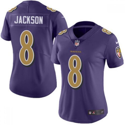 68615ae582d1f_1 Women's Baltimore Ravens #8 Lamar Jackson Purple Color Rush Limited NFL Jersey